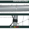 Sportnow HOMCOM futbolo vartai su PE tinklu, futbolo vartai vaikams ir suaugusiesiems, 300 x 120 x 200 cm, plienas, pilki, sodo treniruotėms