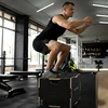 SPORTNOW šuolių dėžė, 3-in-1 plyometrinė medinė dėžė su rankenomis, platforma šuoliams namuose ir sporto salėje, juoda