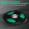 SPORTNOW svorių plokštės, 2 vnt. rinkinys, Tri-Grip, 2 x 5kg, gumuotos olimpinės plokštės, apsaugančios grindis, 5 cm skylė, trys rankenos, jėgos treniruotėms