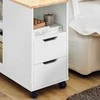 Sobuy Sofa staliukas, staliukas daiktams laikyti, šoninis staliukas su ratukais FBT130-WN