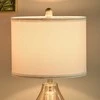 HOMCOM 2 naktinių lempų rinkinys su E27 lizdu, 40 W, stiklas, linas, plienas, gintaras, Ø30 x 56H cm