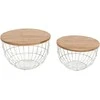 Stalo rinkinys, Avola, 66x66x40.5 cm, 76x76x48.5 cm, Baltas