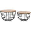 Stalo Rinkinys, Avola, 66x66x40.5 cm, 76x76x48.5 cm, Juoda