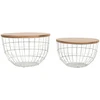 Stalo rinkinys, Avola, 66x66x40.5 cm, 76x76x48.5 cm, Baltas