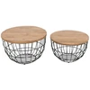Stalo Rinkinys, Avola, 66x66x40.5 cm, 76x76x48.5 cm, Juoda