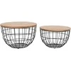 Stalo Rinkinys, Avola, 66x66x40.5 cm, 76x76x48.5 cm, Juoda