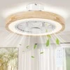 HOMCOM lubų ventiliatorius su apšvietimu, nuotolinio valdymo pulteliu, LED šviesos diodais, reguliuojamu RGB spalvos apšvietimu, 6 greičių 40 W lempos su ventiliatoriumi, atbulinės eigos laikmačiu, skirtas miegamajam, natūralios spalvos, 50 cm