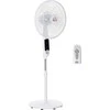 HOMCOM Pjedestalinis ventiliatorius 138cm Baltas ventiliatorius su laikmačiu, nuotolinio valdymo pultas, reguliuojamas aukštis, 3 greičiai, plienas