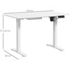 Vinsetto elektrinis reguliuojamo aukščio stalas 120 x 60 cm kompiuterio stalas su 3 atminties nustatymais, ergonomiškas stovimas-sėdimas stalas su apsauga nuo susidūrimo, 2 kabliukai, baltas