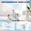 HOMCOM pastatomas ventiliatorius, tylus, su nuotolinio valdymo pultu, 12 greičio lygių, laikmatis, reguliuojamas pakreipimas ir svyravimas, miego režimai, baltas