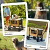 PawHut vežimėlis šunims Sulankstomas šunų vežimėlis &amp; katėms iki 30 kg Kačių vežimėlis su pagalve Tinkliniai langai 2 durys daiktadėžė Kačių vežimėlis rudas