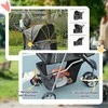 PawHut sulankstomas vežimėlis šunims ir katėms iki 10 kg, vežimėlis katėms su pagalvėle, tinklelio langais, gėrimų laikikliu, daiktadėže, vežimėlis katėms, tamsiai pilkas