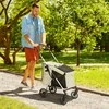 PawHut lengvas šunų vežimėlis, aliuminis, sulankstomas, skirtas šunims ir katėms iki 10 kg, kačių vežimėlis su pagalve, tinkleliais, durelėmis, krepšeliu daiktams, chaki spalvos