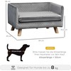 "PawHut" sofa šunims su medinėmis kojelėmis, pilka, 64x45x36 cm, skirta mažiems, iki 8kg sveriantiems šunims