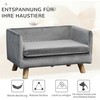 "PawHut" sofa šunims su medinėmis kojelėmis, pilka, 64x45x36 cm, skirta mažiems, iki 8kg sveriantiems šunims