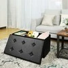 Songmics Suoliukas su saugykla 76 cm dirbtinė oda, juoda