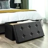 Songmics Suoliukas su saugykla 76 cm dirbtinė oda, juoda