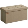 Songmics Suoliukas su daiktadėže 38 x 76 x 38 cm kupranugario rudos spalvos