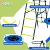 Outsunny Vaikų žaidimų aikštelė su 2 sūpynėmis, krepšinio lanku, laipiojimo kopėčiomis, skirtos 3-8 metų vaikams