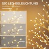 HOMCOM 150 cm šviečianti eglutė, beržinė eglutė su 120 šiltai baltos spalvos 3 ryškumo lygių LED, Kalėdų eglutė beržinė, Led eglutė dirbtinė beržinė, skirta vakarėliui, gimtadieniui, vestuvėms IP44 Balta