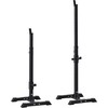 "HOMCOM" Stovas štangoms, 2 vnt., stovas štangoms, reguliuojamo aukščio stovas štangoms, štangos su guminėmis kojelėmis, 105-160 cm, jėgos treniruotėms, iki 150 kg, plienas