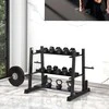 SPORTNOW Hantelių stovas 3 lygių iki 200 kg plieno juodas 131x75x80 cm