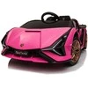 Toycars Elektrinis automobilis vaikams, Lamborghini Sian, 108x62x40 cm, Rožinė
