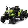 Toycars Elektrinis traktorius su priekaba, 12V, žalias, 115x68x63 cm