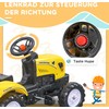 Homcom Pedalinis traktorius su priekaba, Vaikiškas pedalinis traktorius 3 metų vaikams 133 x 42 x 51 cm