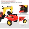 Homcom Pedalinis traktorius su priekaba, priekiniu krautuvu nuo 3 metų 179 x 42 x 59 cm