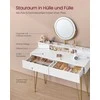 Songmics Vasagle Tualetinis staliukas su taburete ir apšvietimu 40 x 100 x 134,8 cm