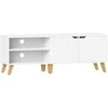 TV staliukas Songmics Vasagle TV spintelė su 2 durelėmis 40 x 140 x 50 cm balta