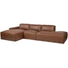 Sofa Home4You Kampinis sofos komplektas „BURTON LC“ iš rudos odos