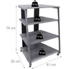 TV staliukas Relaxdays Hi-fi stovas, 78x61x52 cm, pilkas, metalas ir MDF
