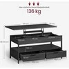 TV staliukas Songmics Kavos staliukas 100x50x48 cm Pilka Juoda Su daiktadėže