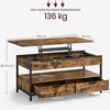 TV staliukas Songmics Kavos staliukas 100x50x48 cm Rudas Juodas su daiktadėže