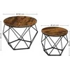 TV staliukas Songmics Kavos staliukų rinkinys 50x50x40,6 cm Rudas Plienas