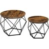 TV staliukas Songmics Kavos staliukų rinkinys 50x50x40,6 cm Rudas Plienas