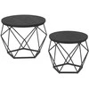 TV staliukas Songmics Kavos staliukų rinkinys 50x50x40,6 cm Juodas plienas