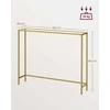 TV staliukas Songmics Konsolinis stalas, 100.5x20x80 cm, auksinis ir permatomas