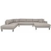 House U-formos sofa su atviru galu, Lido, Akmuo, Juodi mediniai kojų.
