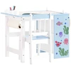 Vaikiškas stalas ir kėdžių komplektas, SoBuy KMB60-B, 80x66x50 cm, mėlyna ir balta