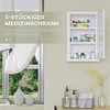 kleankin vaistinėlė, medicininė spintelė, rakinama vaistų spintelė su 3 lentynomis ir 2 raktais, plieninė, balta, 30 x 14 x 46 cm