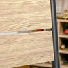HOMCOM 3 dalių valgomojo komplektas Sėdimųjų vietų grupė su mediniu stalu, MDF + metalas, natūralaus medžio faktūra + juoda, 1 stalas + 2 kėdės