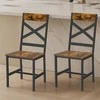 Songmics Valgomojo kėdės, 2 vnt., medinės ir plieninės, 43,4x43x95,5 cm
