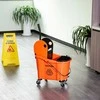 Homcom Valymo vežimėlis ant ratukų, 36 l, juodas/oranžinis, 54x41x91,5 cm, skirtas profesionaliam valymui