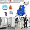 HOMCOM Valymo vežimėlis Namų ūkio vežimėlis Profesionalus žandikaulių preso kibiras 26 L + laikymo krepšys Mėlyna 73L x 45W x 95H cm