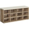 Vasagle Batų lentyna su sėdyne 30,3 x 104 x 48 cm kupranugario rudos spalvos