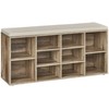 Vasagle Batų lentyna su sėdyne 30 x 104 x 48 cm kupranugario rudos spalvos