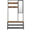 Songmics Drabužių kabykla, 98x35x180 cm, juoda, ruda